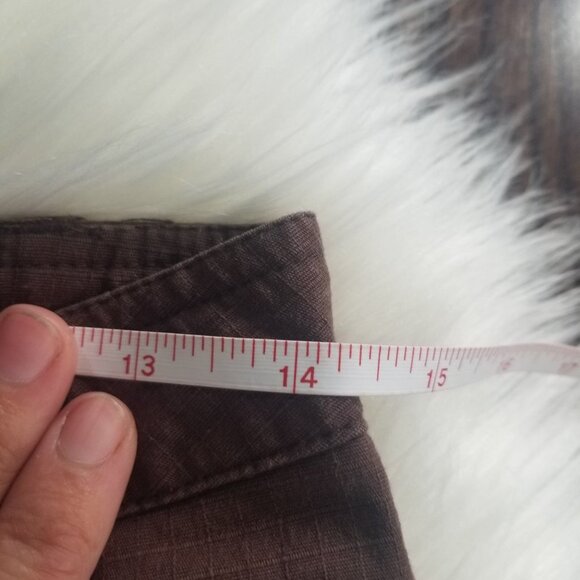 Women's Capri Brown Cropped Summer Pants Wide Leg Zipper Front Pockets Classic - Picture 8 of 11